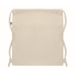 Drawstring bag made from recycled cotton, 220 g/m2 beige colour third view