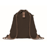 Drawstring bag made from recycled cotton, 220 g/m2 dark brown colour