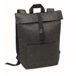 High-quality laptop backpack made of RPET felt dark grey colour