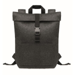 High-quality laptop backpack made of RPET felt dark grey colour second view