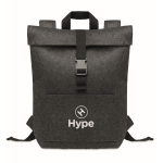 High-quality laptop backpack made of RPET felt dark grey colour second main view