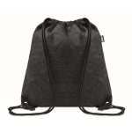 Drawstring bag made of rPET felt with polyester cords dark grey colour