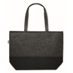 Shopping bag made of RPET felt with coloured bottom dark grey colour third view