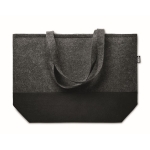 Shopping bag made of RPET felt with coloured bottom dark grey colour fourth view