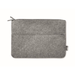 Zippered laptop sleeve in RPET felt, 14” grey colour