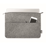 Zippered laptop sleeve in RPET felt, 14” grey colour second view