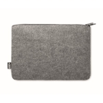 Zippered laptop sleeve in RPET felt, 14” grey colour third view