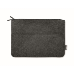 Zippered laptop sleeve in RPET felt, 14” dark grey colour