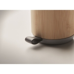 Speaker with bamboo housing and carrying loop for hanging wood colour third photographic view