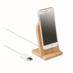 Magnetic wireless charger with bamboo phone holder wood colour second view