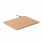 Cork mouse mat with wireless charger in beige beige colour