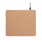 Cork mouse mat with wireless charger in beige beige colour third view