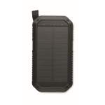 Power bank with solar charge, LED lights & carabiner, 8,000 mAh black colour seventh view