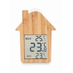 Bamboo weather station with suction cup, house design wood colour second view