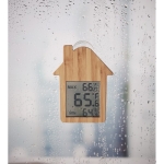 Bamboo weather station with suction cup, house design wood colour second ambient view