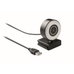 HD webcam with built-in microphone and ring light black colour