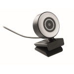 HD webcam with built-in microphone and ring light black colour second view