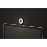 HD webcam with built-in microphone and ring light black colour fourth photographic view