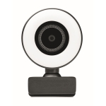 HD webcam with built-in microphone and ring light black colour fifth view