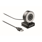 HD webcam with built-in microphone and ring light black colour main view