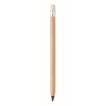 Long-lasting bamboo pencil with eraser and graphite tip wood colour