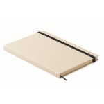 Notebook with hard cover and lined, grass paper pages, A5 beige colour second view