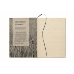 Notebook with hard cover and lined, grass paper pages, A5 beige colour ninth view