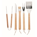 5-piece grill set, wood and stainless steel in a canvas bag black colour second view