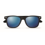 Sunglasses with black bamboo temples, UV400 protection blue colour second view