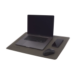 Leather desktop mouse pad dark grey colour