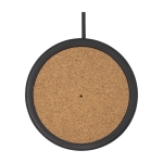 Circular charging base in limestone and cork black colour