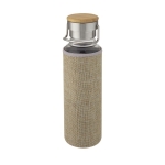 Borosilicate glass bottle with sleeve and handle, 660 ml natural colour