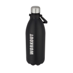 Extra-large thermal steel bottle with handle, 1.5 L black colour