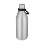 Extra-large thermal steel bottle with handle, 1.5 L silver colour