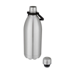 Extra-large thermal steel bottle with handle, 1.5 L silver colour