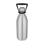 Extra-large thermal steel bottle with handle, 1.5 L silver colour