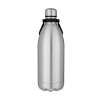 Extra-large thermal steel bottle with handle, 1.5 L silver colour