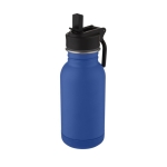 Small steel sports bottle with nozzle for children, 400 ml blue colour