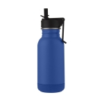 Small steel sports bottle with nozzle for children, 400 ml blue colour