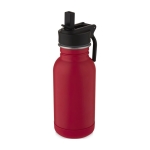 Small steel sports bottle with nozzle for children, 400 ml red colour