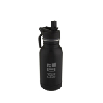 Small steel sports bottle with nozzle for children, 400 ml