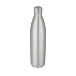 Large thermal stainless steel bottle with logo, 1 L silver colour