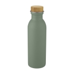 Steel bottle with bamboo lid and elegant design, 650 ml mint green colour