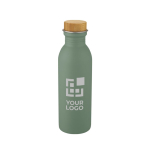 Steel bottle with bamboo lid and elegant design, 650 ml