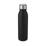 Stainless steel sports bottle with metallic lid, 700 ml black colour