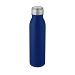 Stainless steel sports bottle with metallic lid, 700 ml blue colour