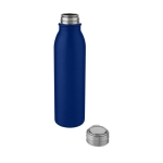 Stainless steel sports bottle with metallic lid, 700 ml blue colour