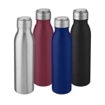 Stainless steel sports bottle with metallic lid, 700 ml blue colour