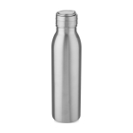 Stainless steel sports bottle with metallic lid, 700 ml silver colour