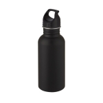 Steel sports bottle with lid and handle, 500 ml black colour